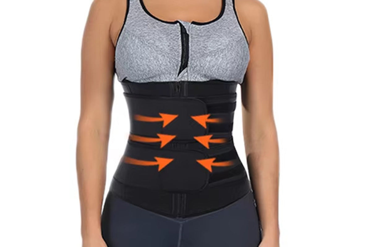 Sweat Waist Trainer for Women Sauna Sweat Belt Slim Body Shaper Corset-Black