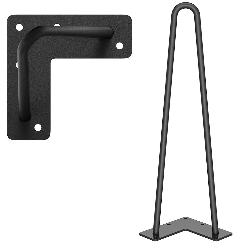 4Pcs Hairpin Furniture Table Legs with Rubber Feet