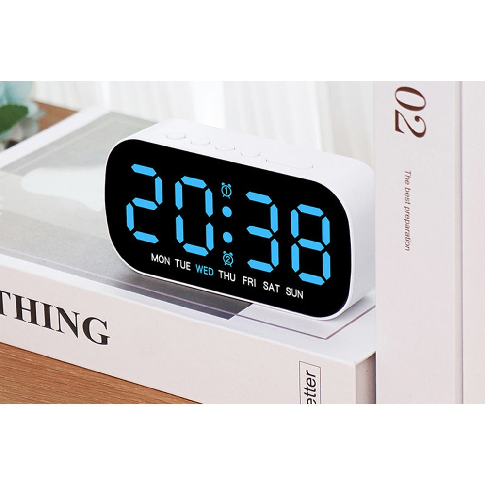 Electric Digital Alarm Clock LED Display Battery Backup Snooze Dual Alarm Clock
