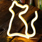LED Cat Rainbow Neon Sign Lights Bedside Night Light Lamp Bedroom Wall Decoration