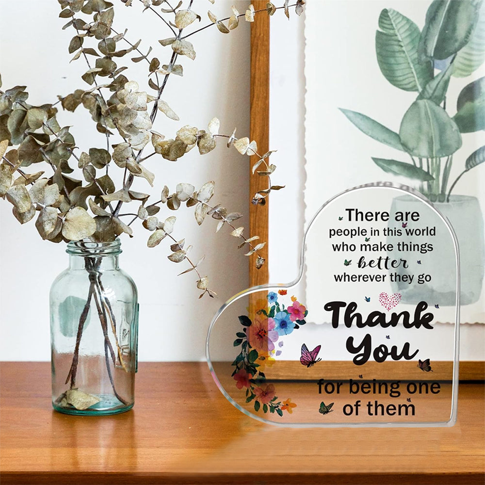 Appreciation Gift Acrylic Heart Shaped Keepsake Desktop Decor