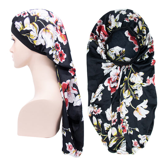 Extra Long Satin Sleep Bonnet For Women Soft Elastic Band Silky Cap