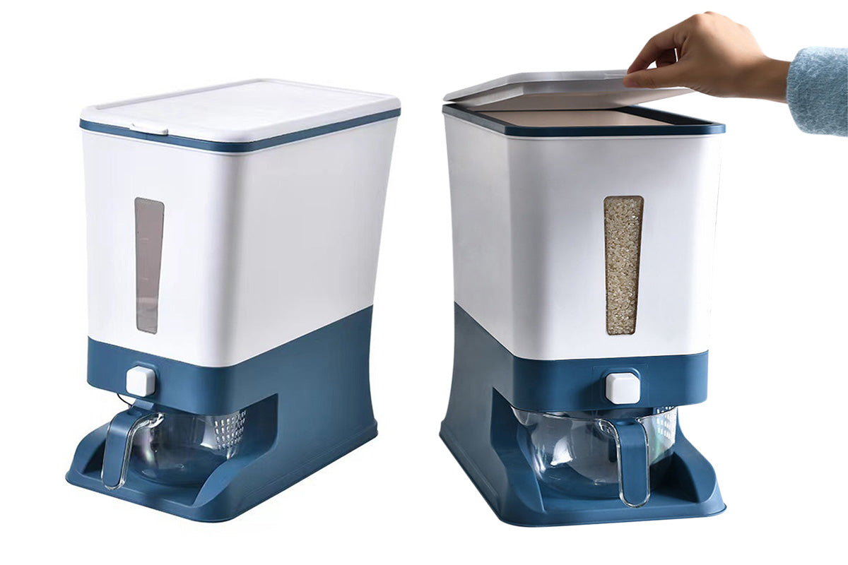12KG Rice Dispenser Large Food Container Grain Storage Bin with Measuring Cup