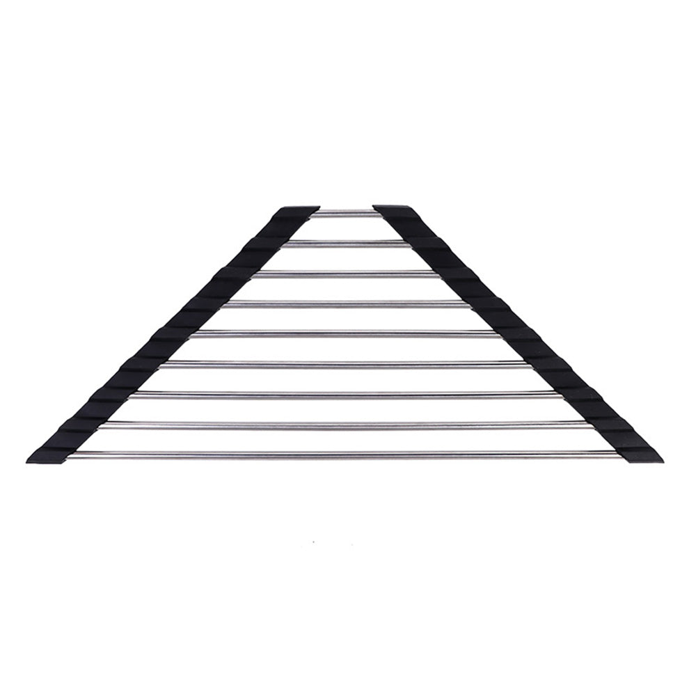 Triangle Roll-Up Dish Drying Rack For Sink Corner Sink Kitchen Drainer And Organizer