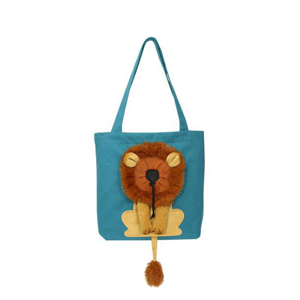 Pet Canvas Bag Lion-shaped Shoulder Bag Cat Dog Tote Bag Small Pet Carrier Bag