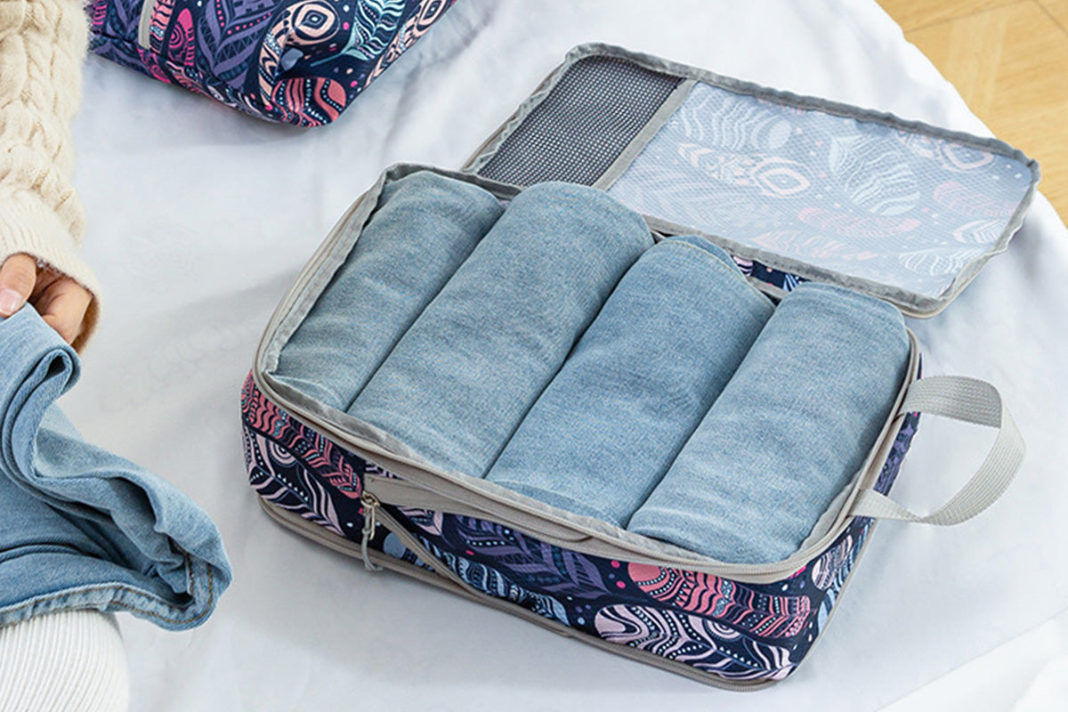 4Pcs Set Compression Packing Cubes for Travel Expandable Organizer Cubes