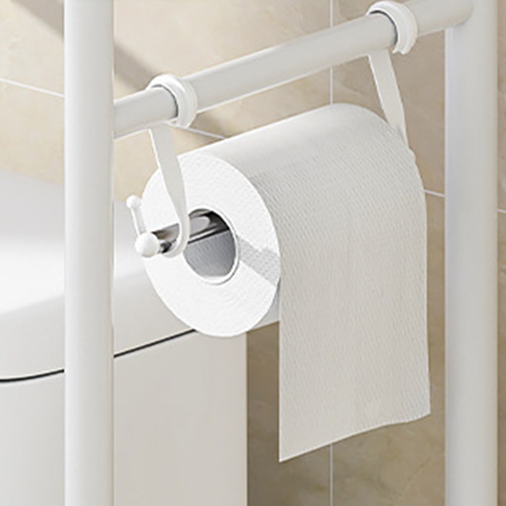 3 Tier Shelf Over Toilet Storage Rack With Paper Holder And Hooks