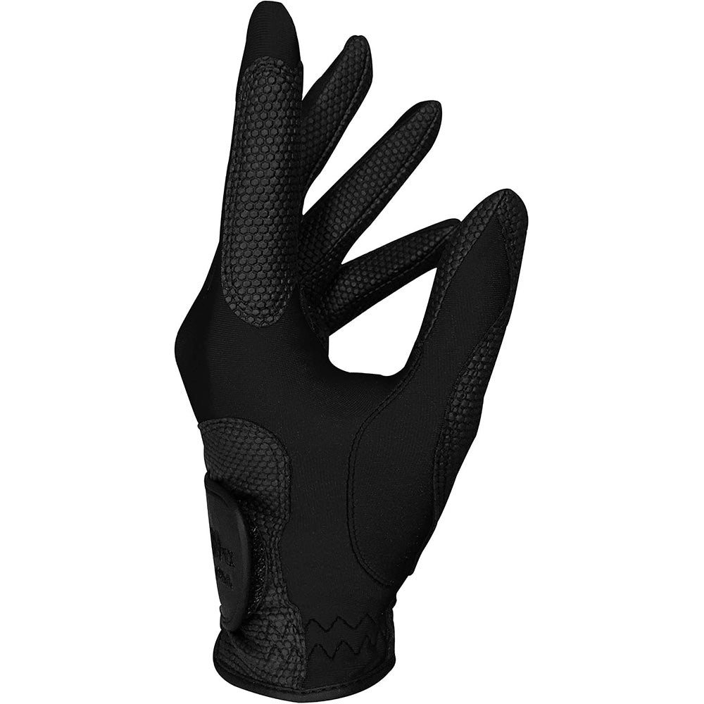 Stretch Breathable Washable Golf Glove with Slip Resistant Grip for Men Women-Black