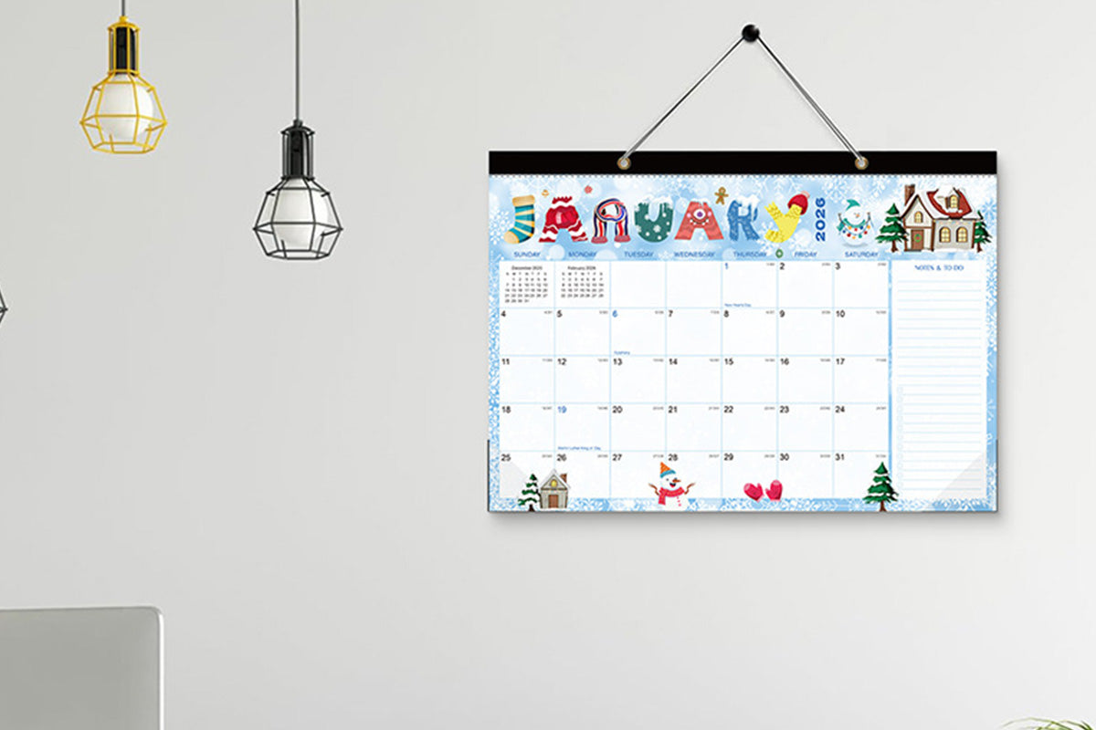Desk Calendar 18-Month from 2026 Jan- 2027 June with Corner Protectors for Office