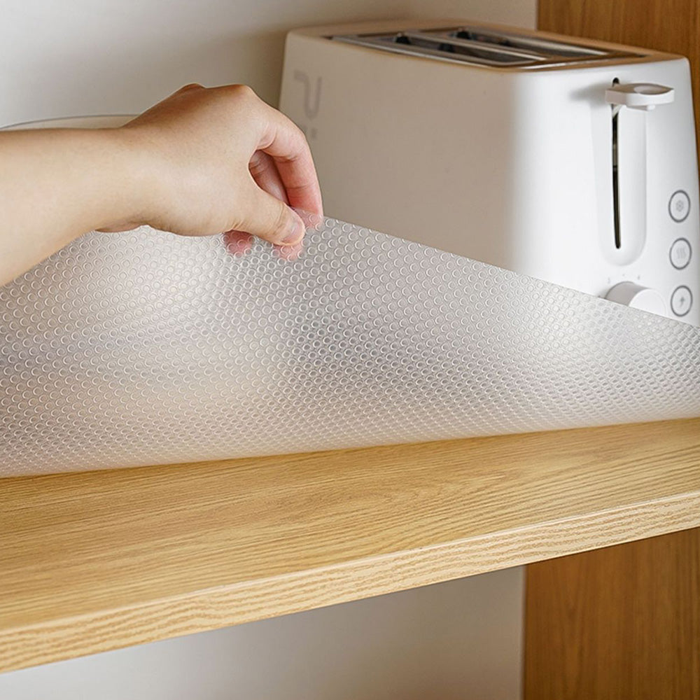 Thick EVA Drawer Liner 30x300cm with Slip Resistant Dots and Heat Resistance-Transparent