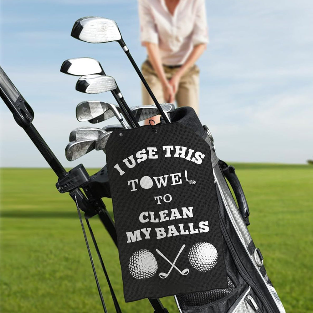 Golf Towel Cleaning Cloth With Clip For Golf Balls Clubs Bags