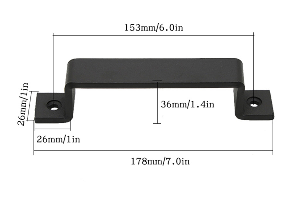Iron Alloy Barn Door Handle Sliding Gate Handle For Garage Closet Drawer