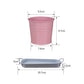 3Pcs Metal Herb Plant Pot with Tray and 10Pcs Mini Chalkboard Wooden Plant Tags Stakes