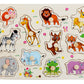 4 Sets Wooden Peg Puzzle for Girls Boys with Alphabet Number Animal Dinosaur Vehicle