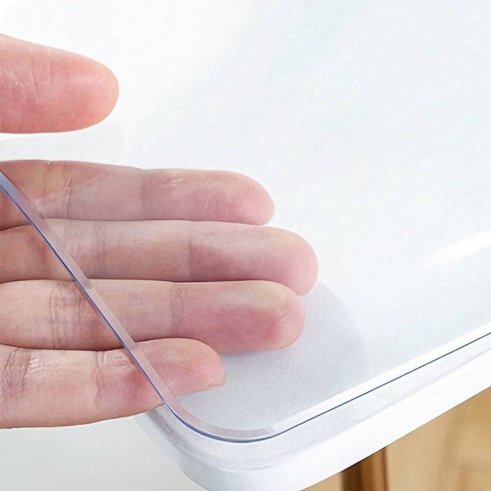Clear PVC Tablecloth Protector Water-Resistant Oil-Proof Stain-Resistant Wipe Clean