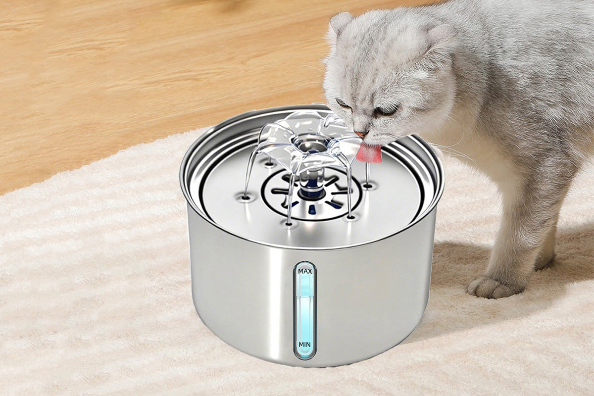 3L Stainless Steel Cat Water Fountain Automatic Electric Pet Drinking Dispenser