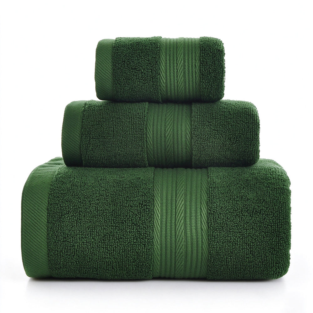 3 Piece Cotton Bath Towel Hand Towel and Washcloth Set