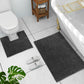 2 Piece Absorbent Bathroom Mat and U Shape Toilet Rug Set