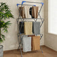 Triple Folding Clothes Drying Rack Space-Saving Portable Laundry Stand for Indoor Outdoor