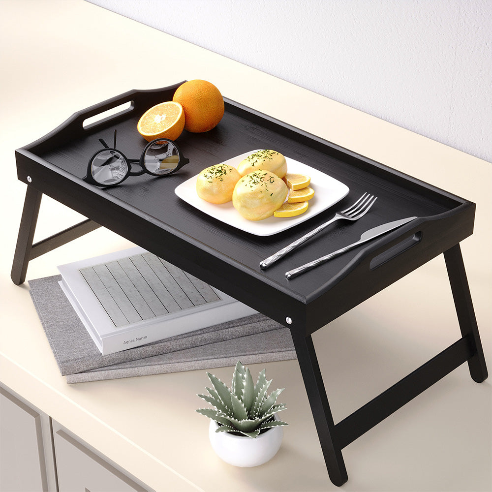 Mini Folding Bamboo Table Laptop Desk Multipurpose Side Tea Tray