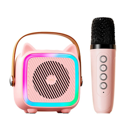 Mini Karaoke Machine Portable Bluetooth-Speaker with A Microphone