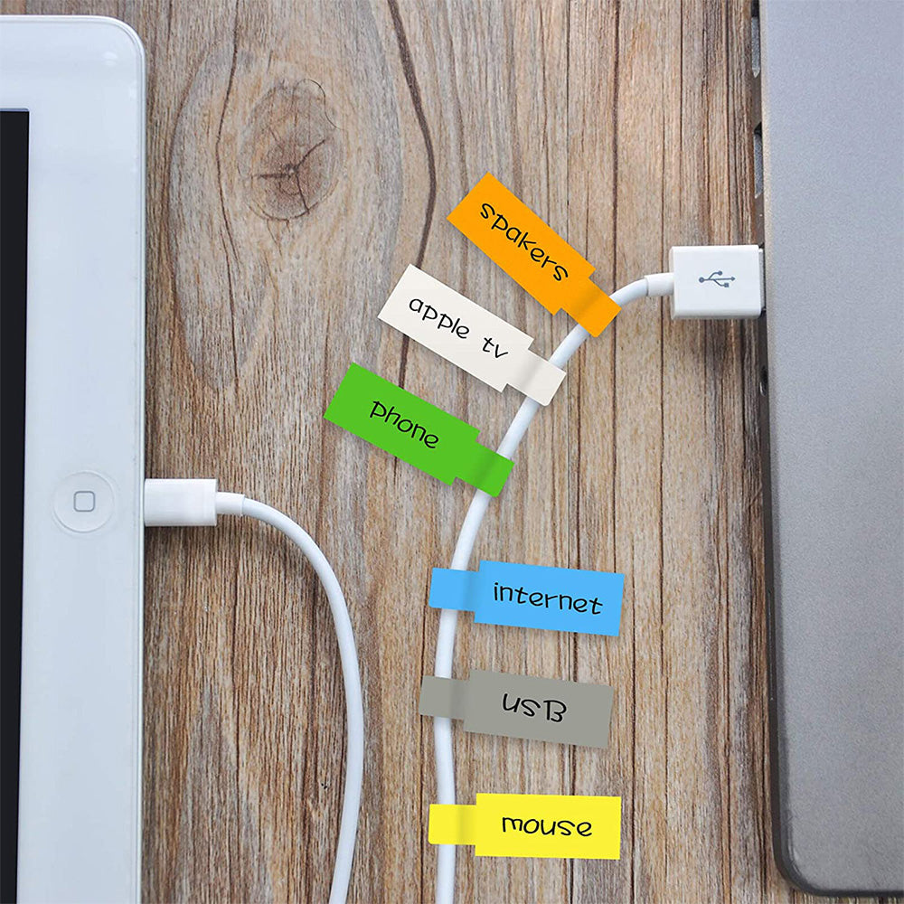 900 PCS Cable Labels with 10 Colors Self Adhesive Wire Markers for Network Power Cord