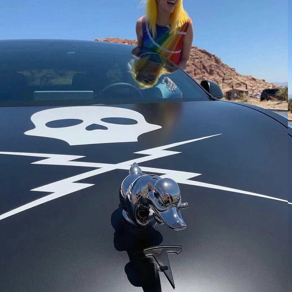 Angry Rubber Duck Car Hood Ornament Resin Decoration for Motorcycle and Car