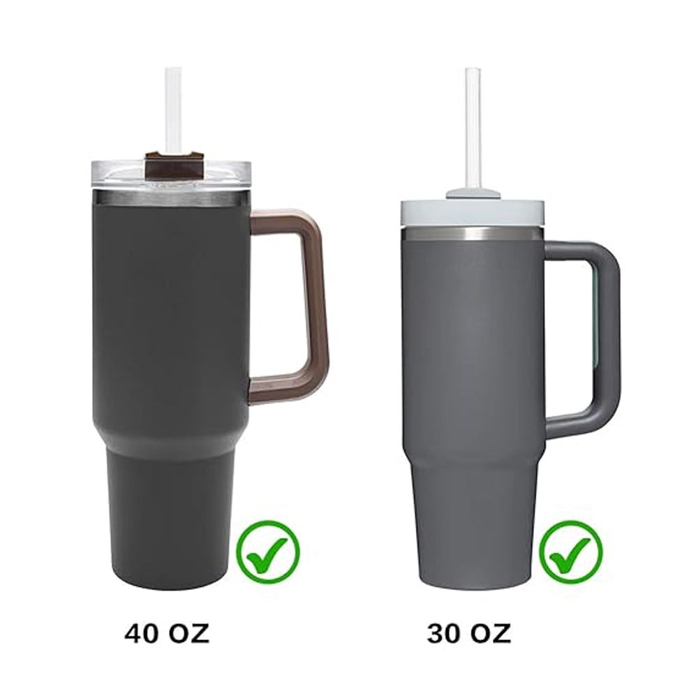 8Pcs Transparent Reusable Straws with Cleaning Brush for Stanley 30 oz 40 oz Cup Tumbler