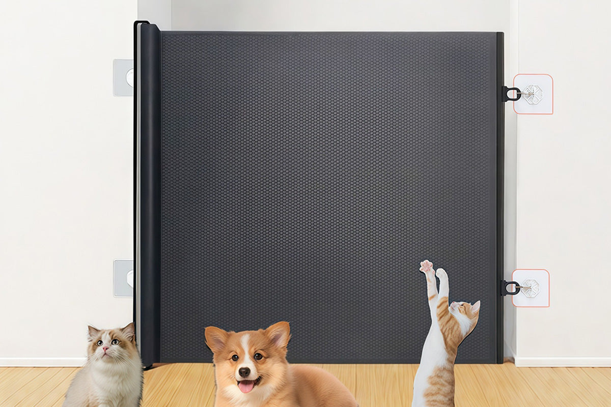 No Drill Retractable Pet Gate Barrier for Dogs and Cats Indoor Outdoor Use