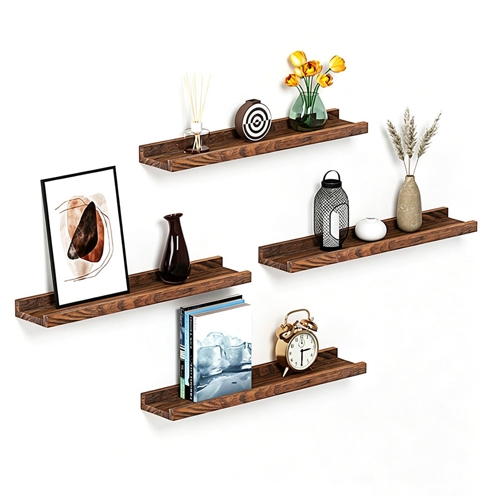 Wooden Wall Mounted Vinyl Record CD Storage and Display Shelf