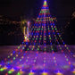 346LEDs Bluetooth App Control Waterfall Tree Lights with Star Crescent Topper