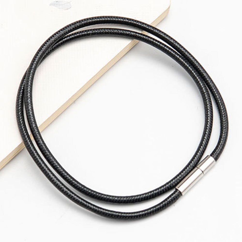 5Pcs 3mm Braided Necklace Cord Adjustable Rope with Copper Buckle for DIY Jewelry-Black