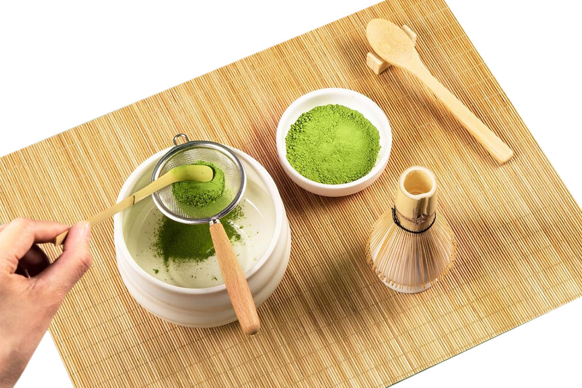 Matcha Whisk Set Matcha Making Kit Whisk Powder Starter Sifter and Bamboo Scoop