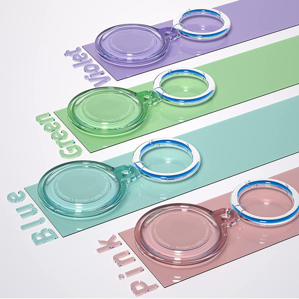 6 Pack TPU Airtag Protective Case with Key Ring Anti Scratch Full Body Transparent Cover for Apple Airtags