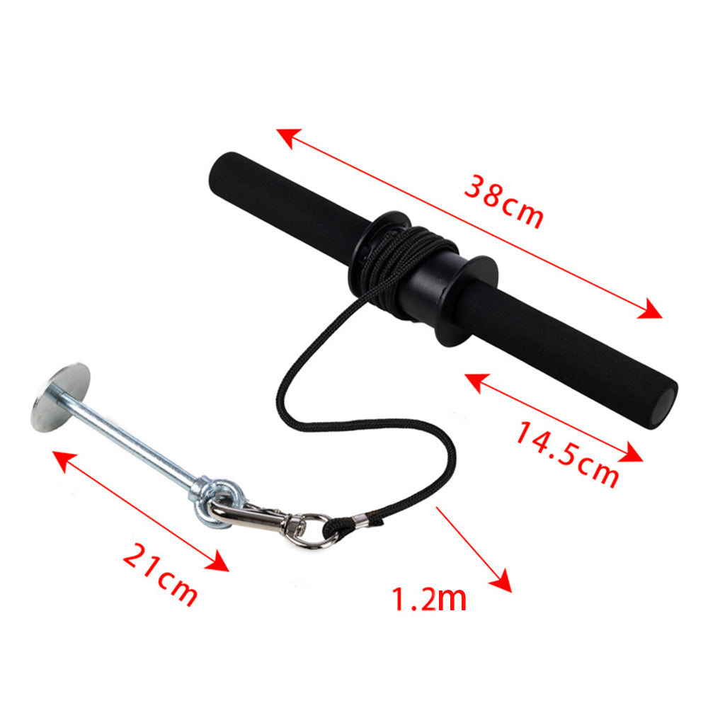 Forearm Wrist Grip Strength Roller Bar Home Gym Trainer