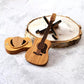 3Pcs Portable Wooden Acoustic Guitar Picks with Box and Holder