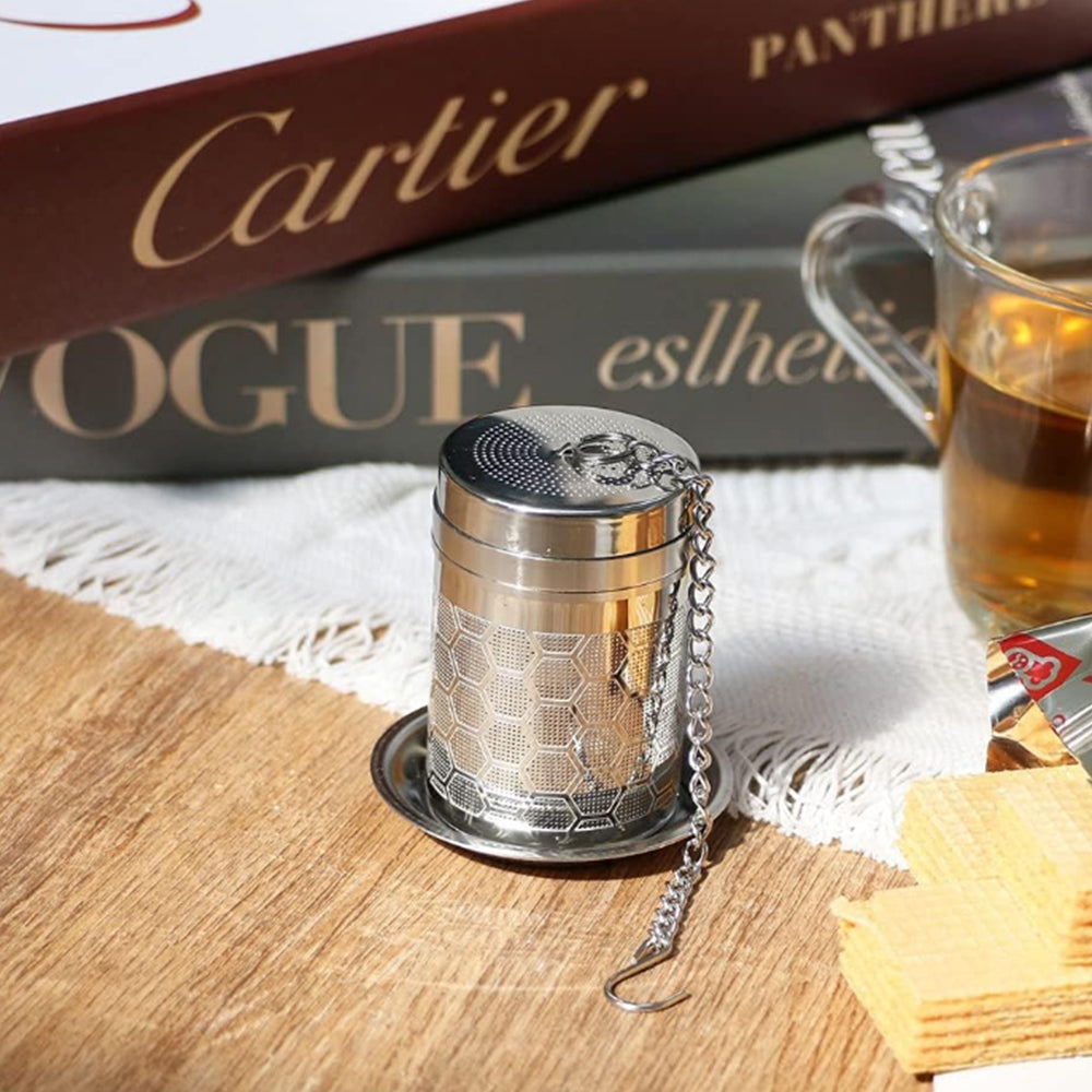 Stainless Steel Fine Mesh Tea Strainer with Drip Tray