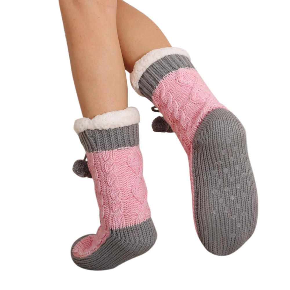 Womens Slipper Fuzzy Grips Socks Fluffy Winter Warm Thick Thermal Cozy Plush Non Slip Cabin Soft Fleece Socks