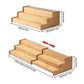 3-Tier Expandable Bamboo Spice Rack Organizer Adjustable Kitchen Cabinet Storage
