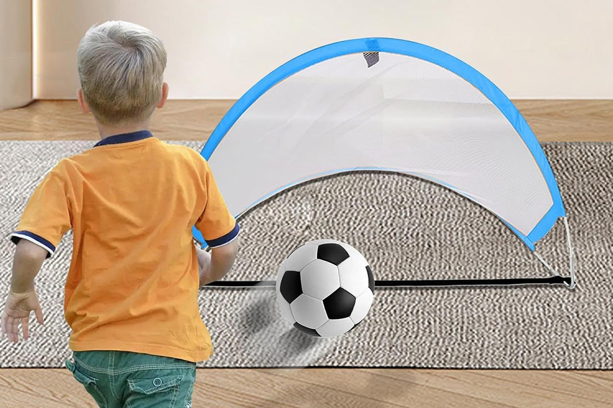 Portable Pop Up Soccer Goal Set with 3 Ground Pegs and Storage Bag