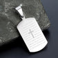 Stainless Steel Bible Cross Military Tag Pendant Necklace