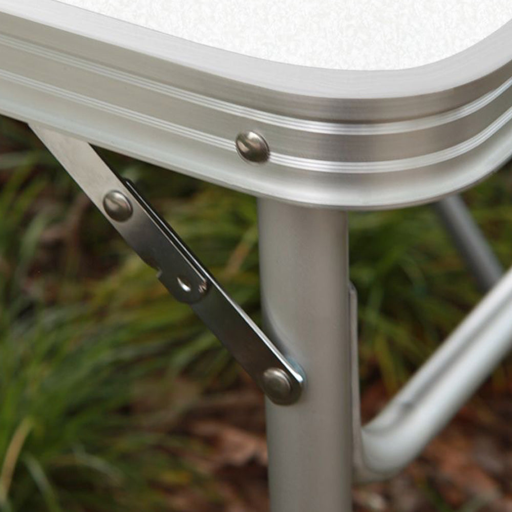 60x45cm Foldable Aluminum Camping Table with Adjustable Height and Handle