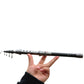 Carbon Fibre Telescopic Fishing Rod Portable Travel Spinning Pole Sea Freshwater