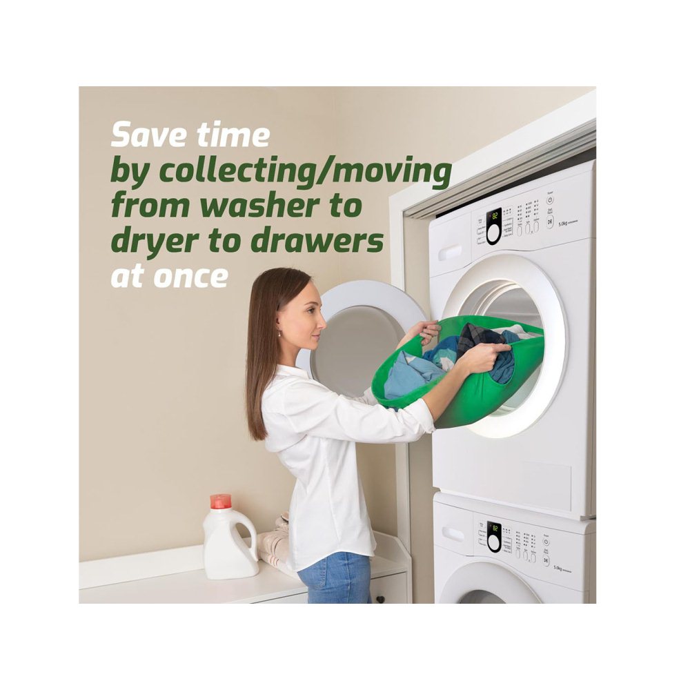 Portable Foldable Green Clothes Storage Basket for Dirty Clothes