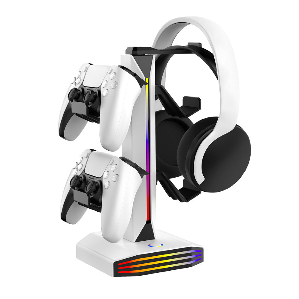 RGB Game Controller Holder Desktop Headset Stand With 9 Light Modes