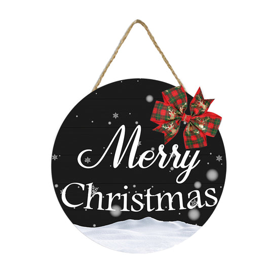 Christmas Door Plate Wooden Sign Christmas Welcome Listing Door Wall Decoration