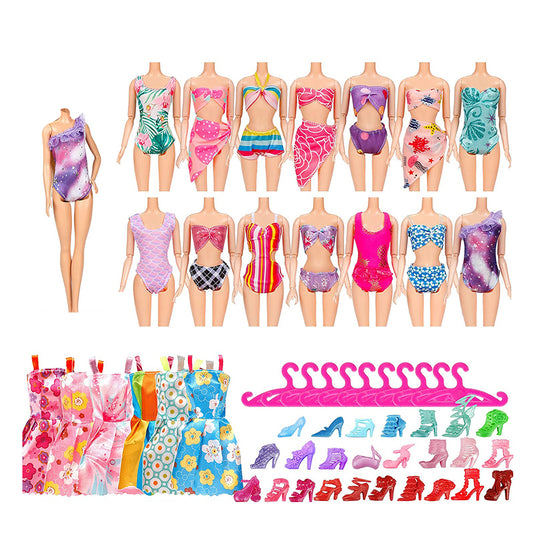 50Pcs Random Color DIY Doll Clothes and Accessories Gift Set for Girls