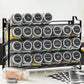 4 Tier Carbon Steel Spice Rack with Optional 28 Jars Labels and Tools