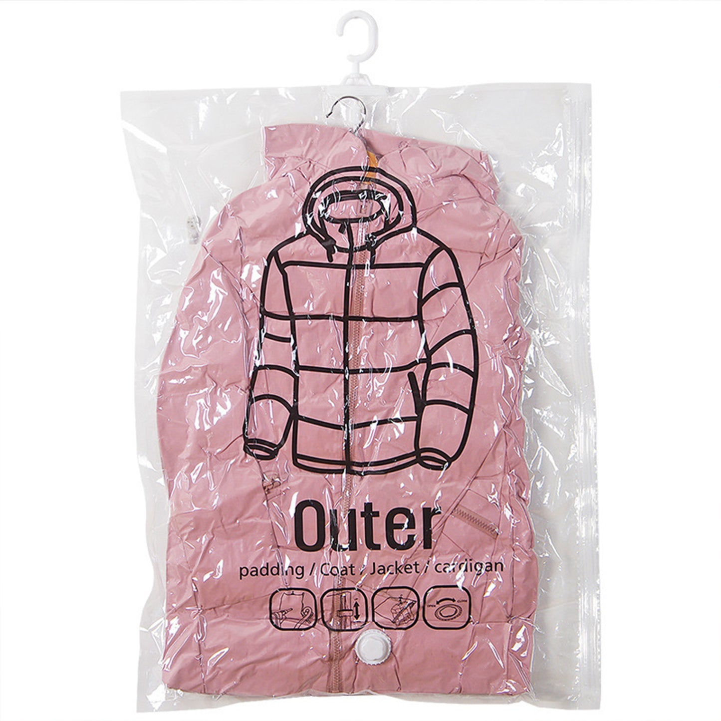 4Pcs Set Hanging Vacuum Bags Clothes Storage Cover