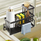 Kitchen Sink Caddy Organizer Steel Storage Soap Brush Holder Faucet Rack